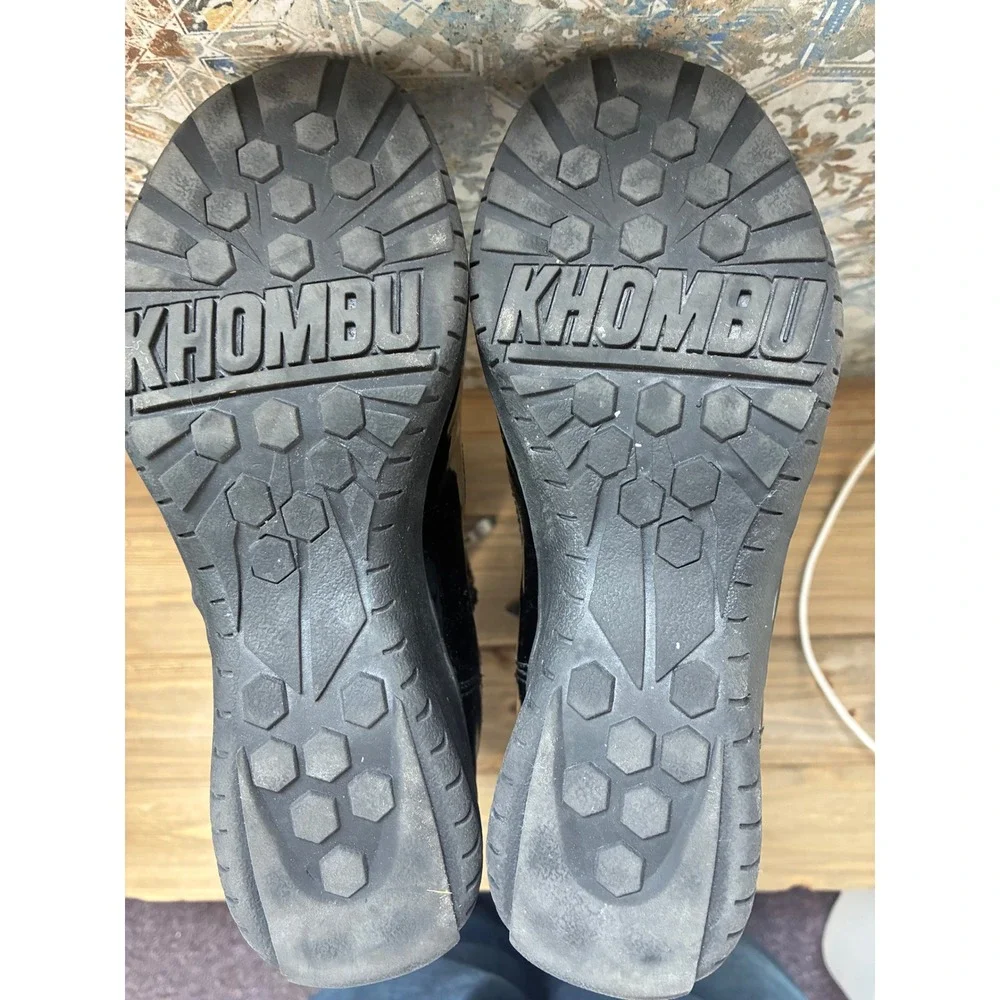 Khombu Merritt Black Quilted Patent Faux Fur Tall Winter Boots Women Size 6M